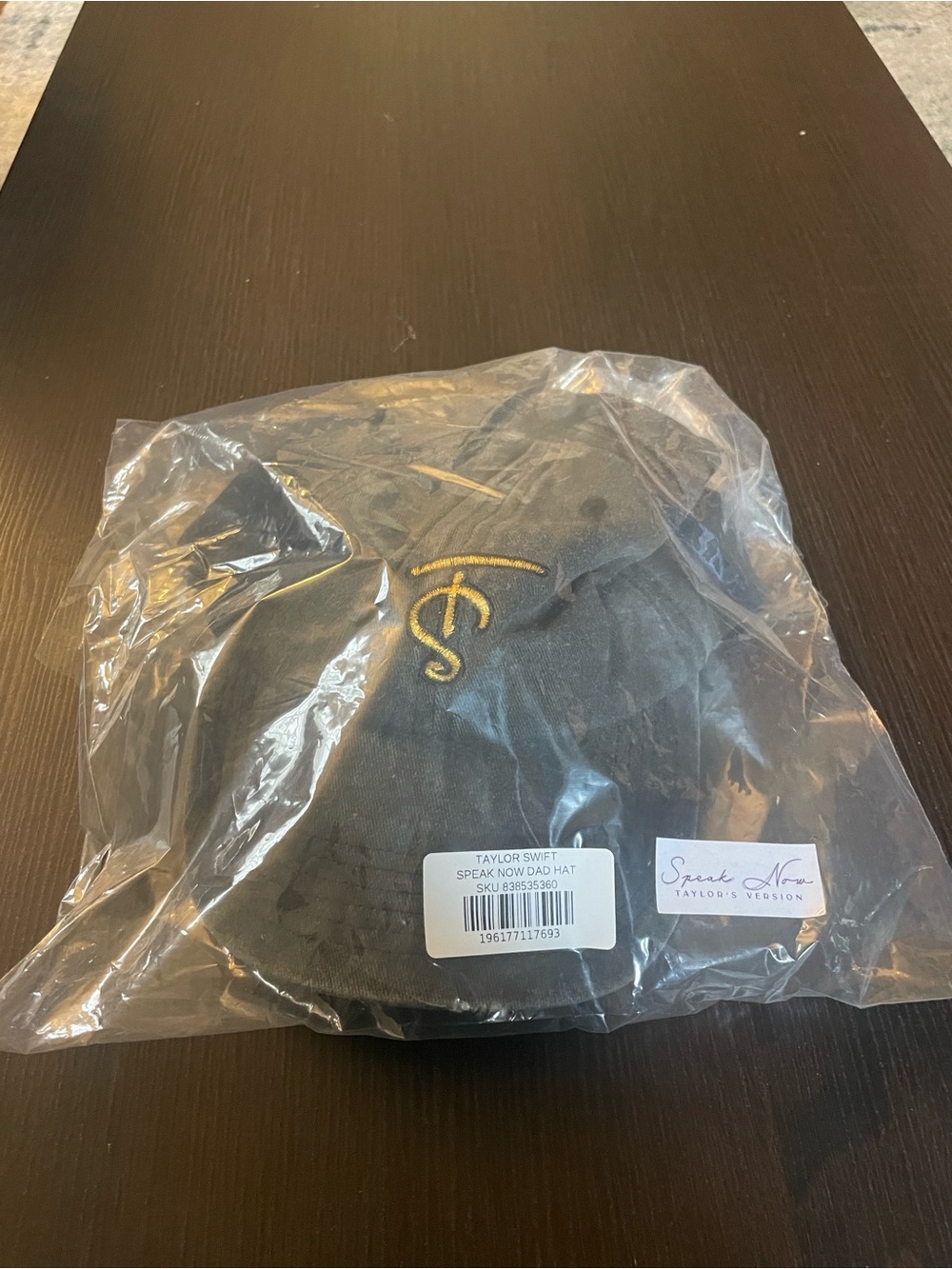 Taylor Swift Speak Now washed black embroidered Hat sealed in plastic bag